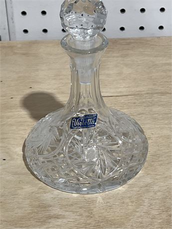 Vintage Violetta Made in Poland 24% Lead Crystal Wine Decanter