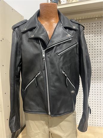 Men’s L Vintage Harley Davidson Black Leather Jacket