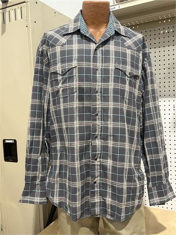 Men’s XL Stetson Plaid Button Up Western Long Sleeve Shirt