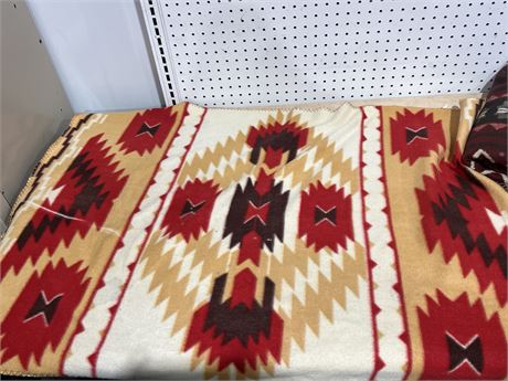 Set of Two Native American Patterned Blankets