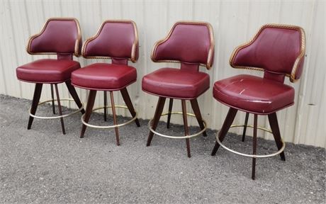 4 Red Counter Height Swivel Bar Stools - Seat Height ⬆️ measurement coming soon