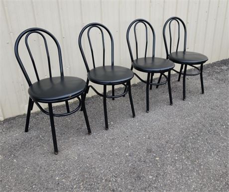 4 Black Bistro Dining Chairs