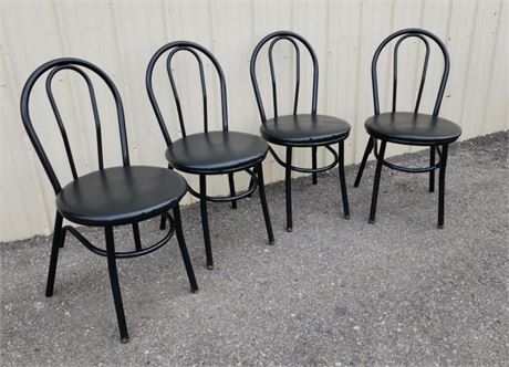 4 Black Bistro Dining Chairs