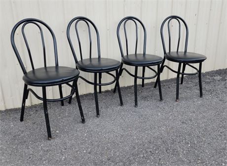 4 Black Bistro Dining Chairs