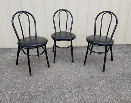 3 Black Bistro Dining Chairs