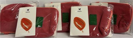 Set of 5 SUGER CORAL CABEL POUCH TRAVEL POUCHES