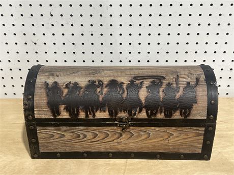 Western Cowboy Wooden Chest