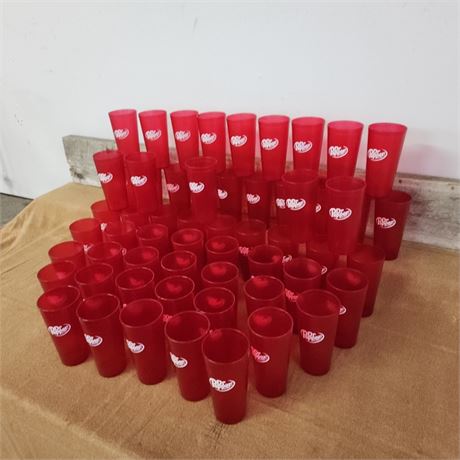 Large Red Plastic Drink Cups - 59pcs.