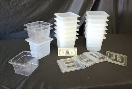 6" Food Safe Tubs w/ 4 Lids  - 16pcs