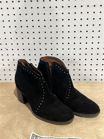 Size 10 Frye Nora Black Stud Suede Western Boots