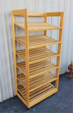 Portable Wood Bakery Retail Shelving Unit - 31x20x68