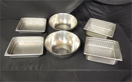 Stainless Pans & Mixing Bowls - 12x10