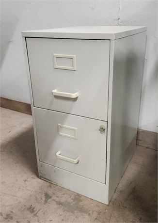 2 Drawer Metal File Cabinet w/ Key