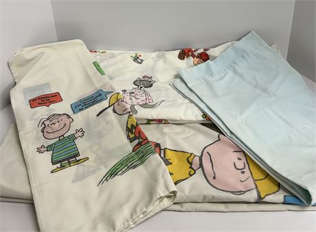 Little red riding hood, and Charlie Brown sheets with pillowcases