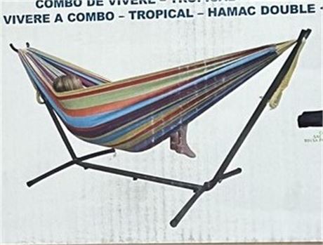 Tropical hammock with Carrie bag and metal frame