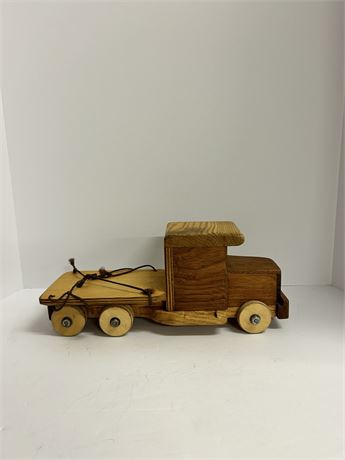 Vintage semi truck toy made out of wood