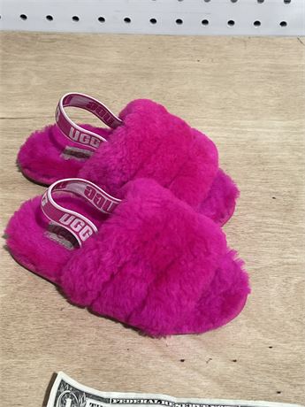 UGG Fluff Yeah Slide Rock Rose Pink Toddler Girls Size 9 Sandals