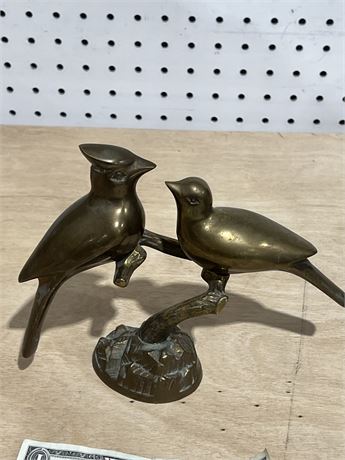 Vintage Pair of Brass Birds