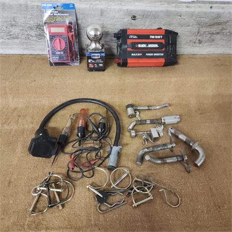 Locking Hitch Pins/Tow Bal/Power Invertor/Circuit Testers