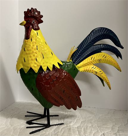 Big metal rooster about 18” tall