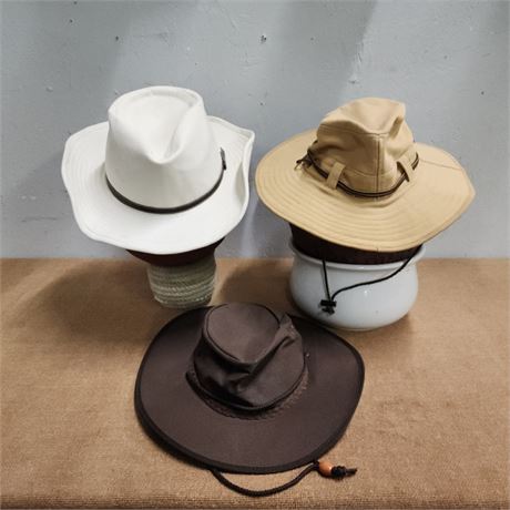 Outdoor Canvas Hat Trio - Med.