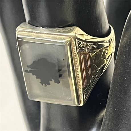 Sterling & Agate Ring - Sz 8³∕₄