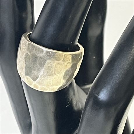 Hammered Sterling Ring - Sz 7