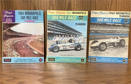 50s - 60s Vintage Clymers Indy 500 Year book Trio