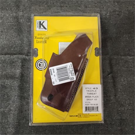 New Leather Triple K Holster For Rugger