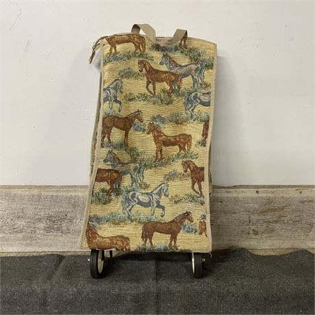 Vintage Rolling Western Style Shopping/Travel Bag