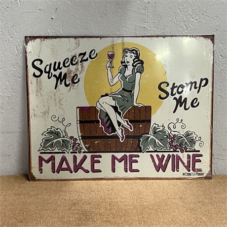 Metal Repro Wine Sign