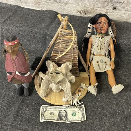 Indian Doll Pair & Wigwam