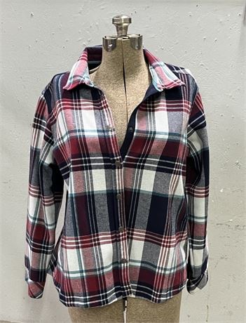 Orvis Fleece Lined Flannel Shirt Jacket  - Sz L