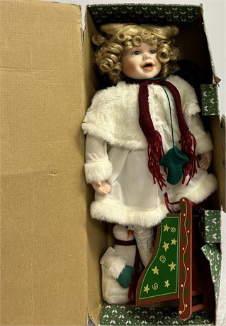 Ice-skating porcelain doll