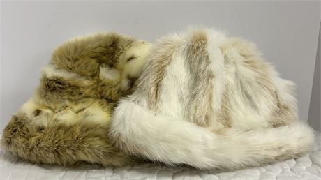 Two beautiful FAUX fur hats