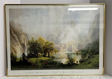 Beautiful painting by Albert Bierstadt View of the Rocky Mountains