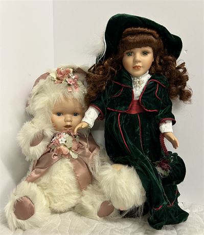 Two porcelain dolls