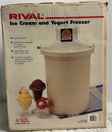 RIVAL 6 quart electric ice cream, and yogurt maker