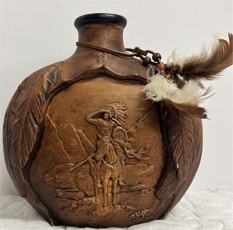 Provincial Mold Native American Ceramic Canteen