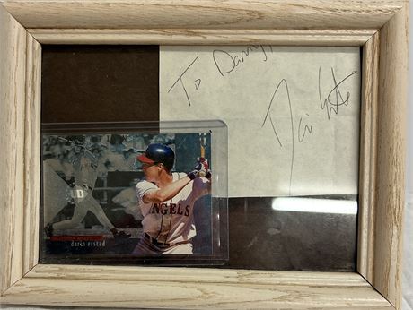 DARIAN ERSTAD Baseball card and a signed piece of paper framed