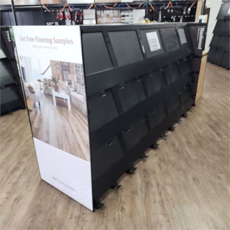 Double Sided Display Shelving Unit w/ Signage - (10'x30"x5')