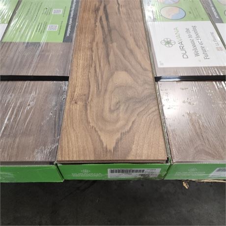 5 Boxes - Duravana Waterproof Vinyl Flooring - Rum Cay Walnut 7mm+Pad