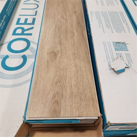 11 Boxes - Coreluxe Rigid Vinyl Plank Flooring - Canton Brook Oak 5mm+Pad