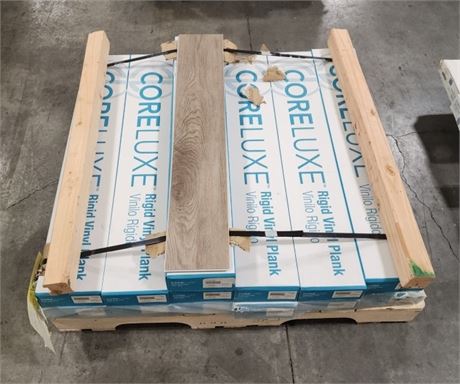 13 Boxes - Coreluxe Rigid Vinyl Plank Flooring - Midtown Oak 4mm+Pad