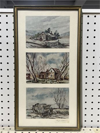 Vintage Framed Christmas Cards from the Lissa's (60's) - Eugene Lissa Artwork