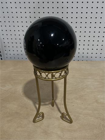 Obsidian Crystal Ball with Brass Stand for Home Decoration/Fengshui/Meditation