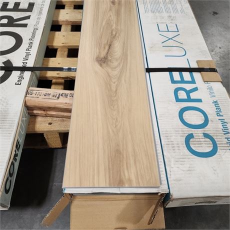 4 Boxes - Coreluxe Rigid Vinyl Plank Flooring - Meribel Elm 5mm+Pad