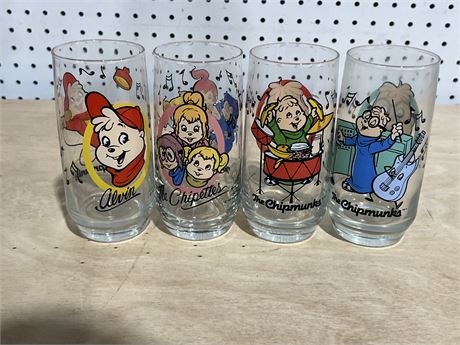 Alvin & The Chipmunks/ Chipettes Vintage Glasses