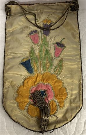 Vintage beautiful bag with embroidered flowers on it