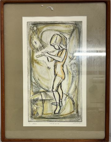 Irving Amen Aria, color etching, signed lower right